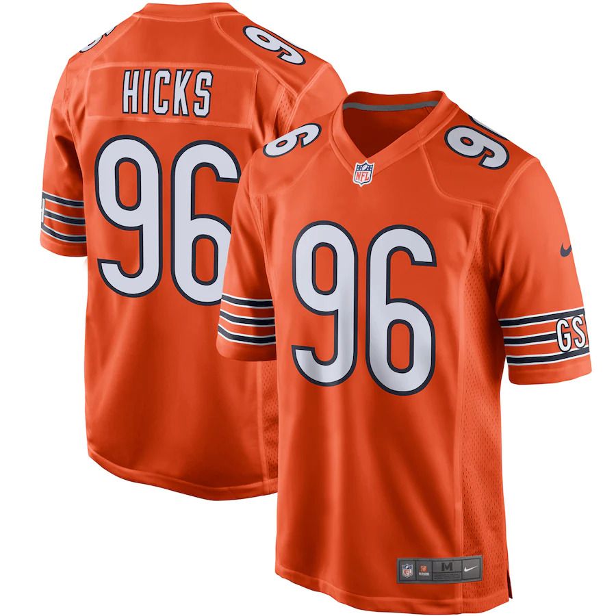 Men Chicago Bears 96 Akiem Hicks Nike Orange Player Game NFL Jersey